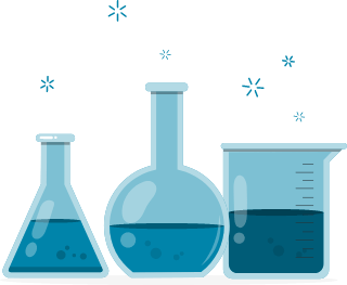 ３つのフラスコのアイコン